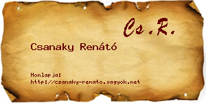 Csanaky Renátó névjegykártya