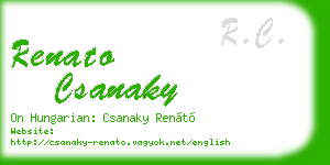renato csanaky business card